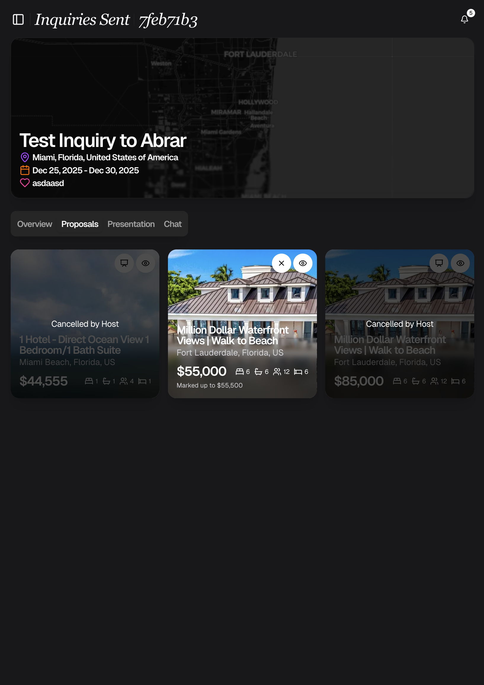 Comparing villa offers side by side